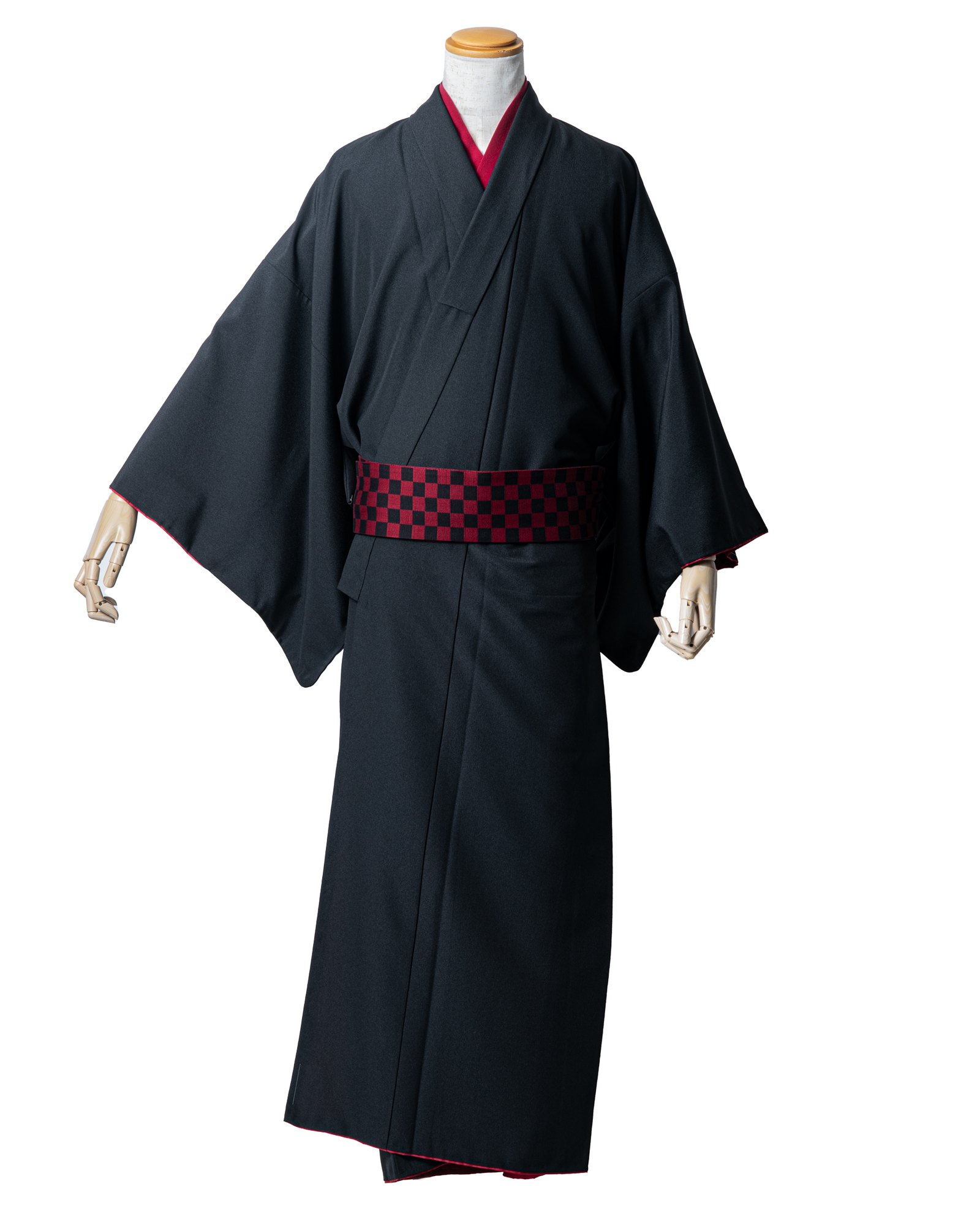 男性着物専門店の黒い着物を撮影したEC用商品写真